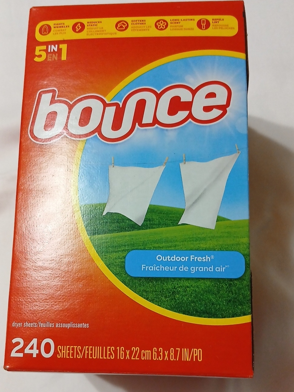 Bounce Outdoor Fresh Dryer Sheets - Red & Blue Box